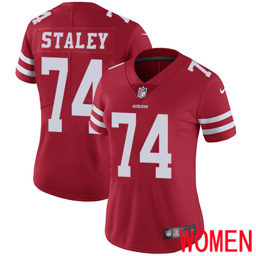 San Francisco 49ers Limited Red Women Joe Staley Home NFL Jersey 74 Vapor Untouchable